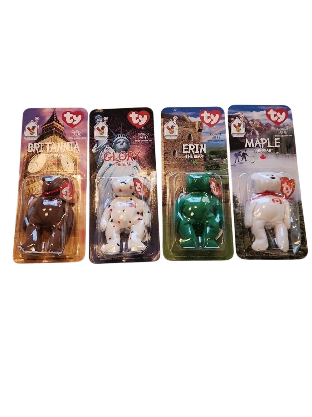 New in box vintage set of McDonalds Happy Meal Ty international beanie baby